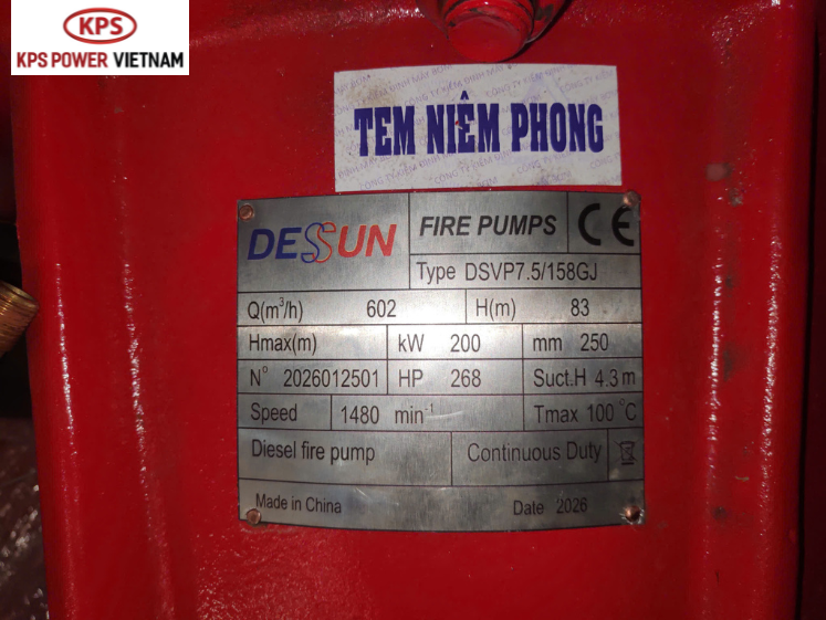 Kiểm định bơm Dessun cho CÔNG TY CỔ PHẦN PHÁT TRIỂN THƯƠNG MẠI DỊCH VỤ KỸ THUẬT THẮNG LỢI