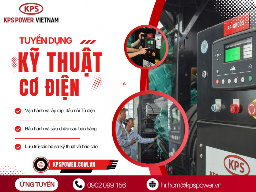 TUYỂN DỤNG NHÂN VIÊN KỸ Thuật CƠ ĐIỆN