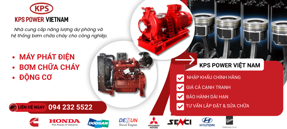 cung cấp máy phát điện, bơm chữa cháy, động cơ