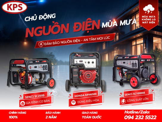 Tính công suất máy phát điện gia đình - Chủ động nguồn điện mùa mưa bão