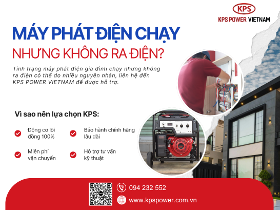 Máy phát điện gia đình chạy nhưng không ra điện – nguyên nhân và cách kiểm tra